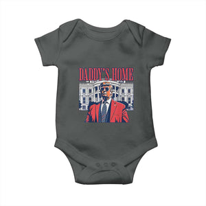 Trump Won 2024 Baby Onesie Daddy's Home TS02 Dark Heather Print Your Wear