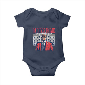 Trump Won 2024 Baby Onesie Daddy's Home TS02 Navy Print Your Wear