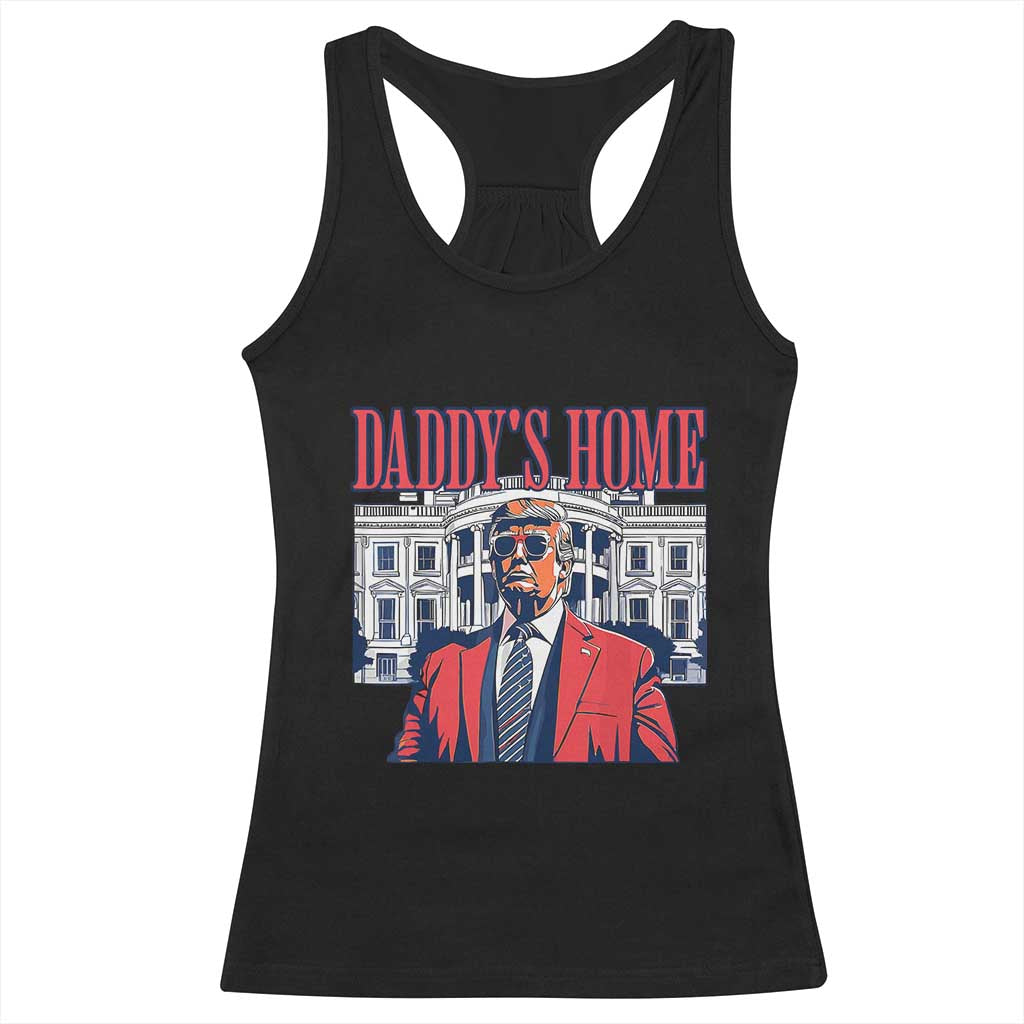 Trump Won 2024 Racerback Tank Top Daddy's Home TS02 Black Print Your Wear