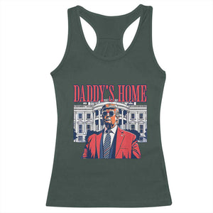 Trump Won 2024 Racerback Tank Top Daddy's Home TS02 Dark Forest Green Print Your Wear