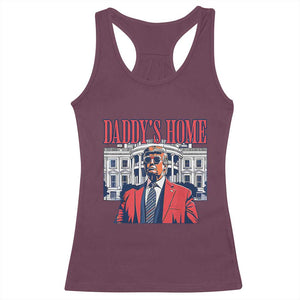 Trump Won 2024 Racerback Tank Top Daddy's Home TS02 Maroon Print Your Wear