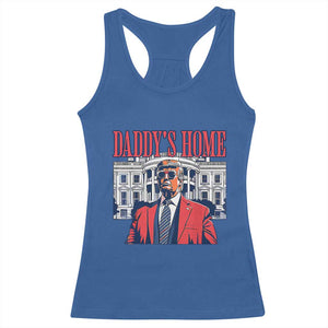 Trump Won 2024 Racerback Tank Top Daddy's Home TS02 Royal Blue Print Your Wear