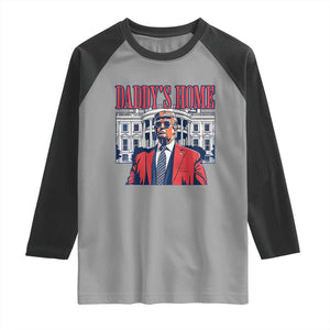 Trump Won 2024 Raglan Shirt Daddy's Home TS02 Sport Gray Black Print Your Wear