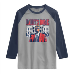 Trump Won 2024 Raglan Shirt Daddy's Home TS02 Sport Gray Navy Print Your Wear