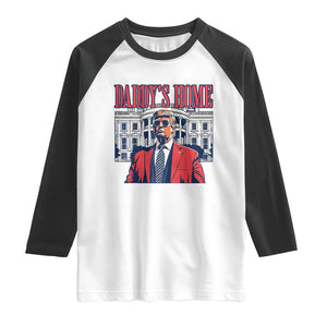 Trump Won 2024 Raglan Shirt Daddy's Home TS02 White Black Print Your Wear