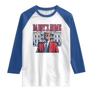 Trump Won 2024 Raglan Shirt Daddy's Home TS02 White Royal Print Your Wear