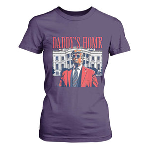 Trump Won 2024 T Shirt For Women Daddy's Home TS02 Purple Print Your Wear