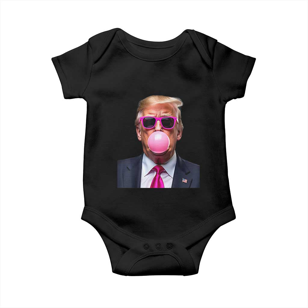 Trump Pink Bubblegum Baby Onesie Blowing Bubble Gum TS02 Black Print Your Wear