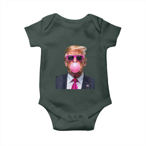 Trump Pink Bubblegum Baby Onesie Blowing Bubble Gum TS02 Dark Forest Green Print Your Wear