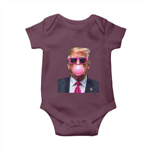 Trump Pink Bubblegum Baby Onesie Blowing Bubble Gum TS02 Maroon Print Your Wear