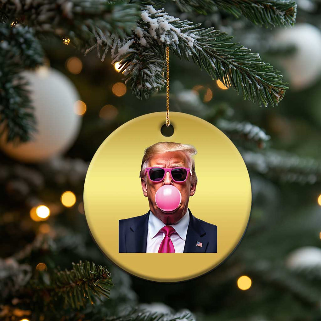 Trump Pink Bubblegum Christmas Ornament Blowing Bubble Gum TS02 Print Your Wear