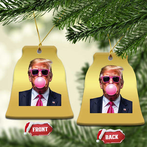 Trump Pink Bubblegum Christmas Ornament Blowing Bubble Gum TS02 Bell Flake Gold Print Your Wear