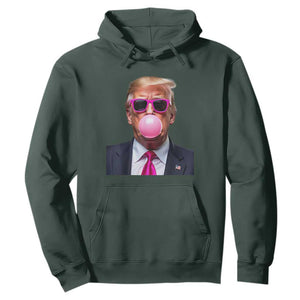 Trump Pink Bubblegum Hoodie Blowing Bubble Gum TS02 Dark Forest Green Print Your Wear