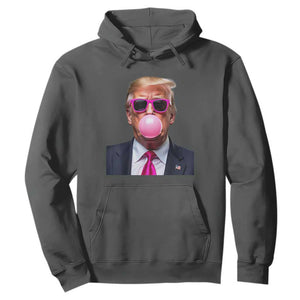 Trump Pink Bubblegum Hoodie Blowing Bubble Gum TS02 Dark Heather Print Your Wear