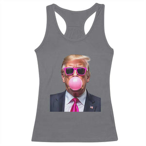 Trump Pink Bubblegum Racerback Tank Top Blowing Bubble Gum TS02 Charcoal Print Your Wear