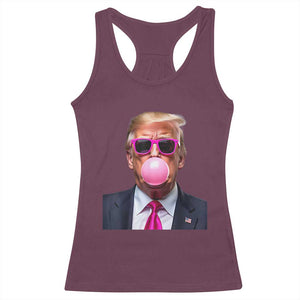 Trump Pink Bubblegum Racerback Tank Top Blowing Bubble Gum TS02 Maroon Print Your Wear