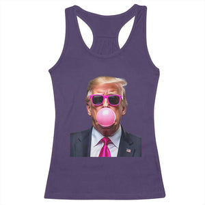 Trump Pink Bubblegum Racerback Tank Top Blowing Bubble Gum TS02 Purple Print Your Wear