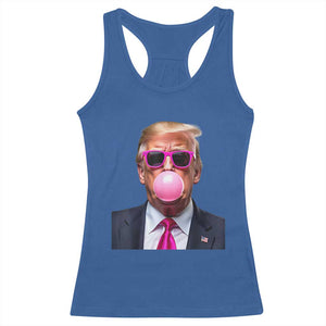 Trump Pink Bubblegum Racerback Tank Top Blowing Bubble Gum TS02 Royal Blue Print Your Wear