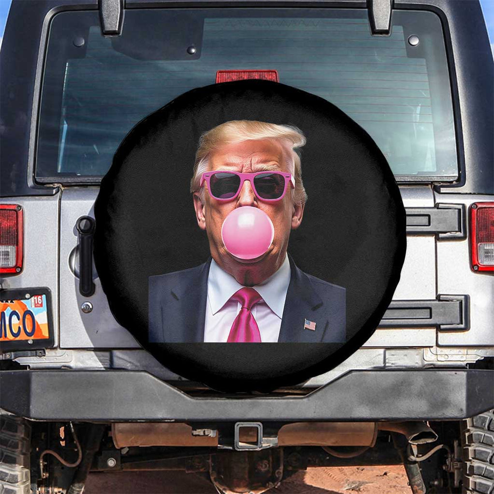 Trump Pink Bubblegum Spare Tire Cover Blowing Bubble Gum TS02 No hole Black Print Your Wear