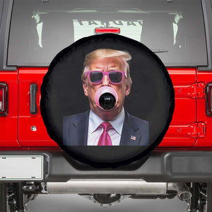 Trump Pink Bubblegum Spare Tire Cover Blowing Bubble Gum TS02 Black Print Your Wear