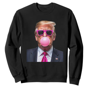 Trump Pink Bubblegum Sweatshirt Blowing Bubble Gum TS02 Black Print Your Wear