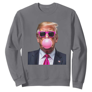 Trump Pink Bubblegum Sweatshirt Blowing Bubble Gum TS02 Charcoal Print Your Wear