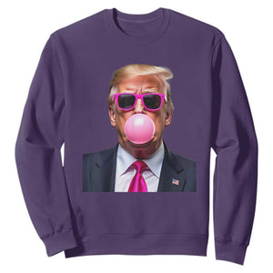 Trump Pink Bubblegum Sweatshirt Blowing Bubble Gum TS02 Purple Print Your Wear