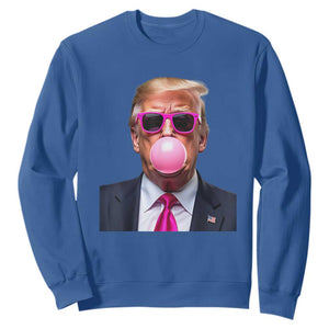 Trump Pink Bubblegum Sweatshirt Blowing Bubble Gum TS02 Royal Blue Print Your Wear