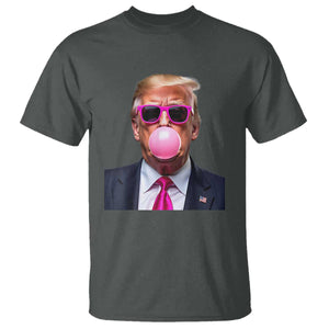 Trump Pink Bubblegum T Shirt Blowing Bubble Gum TS02 Dark Heather Print Your Wear