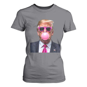 Trump Pink Bubblegum T Shirt For Women Blowing Bubble Gum TS02 Charcoal Print Your Wear