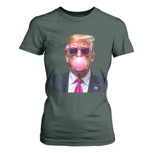 Trump Pink Bubblegum T Shirt For Women Blowing Bubble Gum TS02 Dark Forest Green Print Your Wear