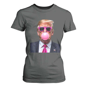 Trump Pink Bubblegum T Shirt For Women Blowing Bubble Gum TS02 Dark Heather Print Your Wear