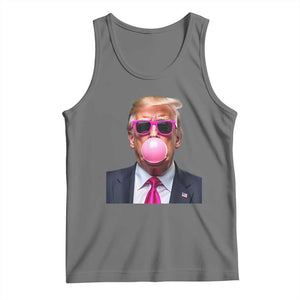 Trump Pink Bubblegum Tank Top Blowing Bubble Gum TS02 Black Heather Print Your Wear