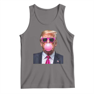 Trump Pink Bubblegum Tank Top Blowing Bubble Gum TS02 Deep Heather Print Your Wear