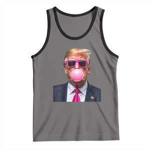 Trump Pink Bubblegum Tank Top Blowing Bubble Gum TS02 Deep Heather Black Print Your Wear