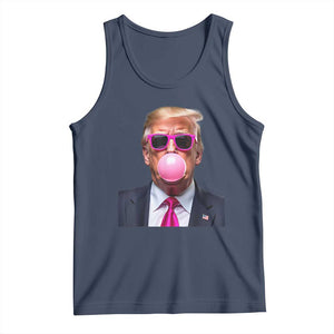 Trump Pink Bubblegum Tank Top Blowing Bubble Gum TS02 Navy Print Your Wear