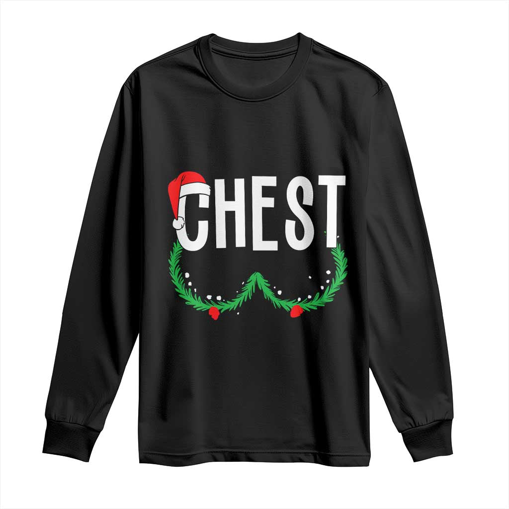 Christmas Matching Couple Long Sleeve Shirt Chestnuts Funny Xmas Chest TS02 Black Print Your Wear