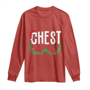 Christmas Matching Couple Long Sleeve Shirt Chestnuts Funny Xmas Chest TS02 Red Print Your Wear