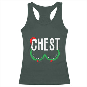 Christmas Matching Couple Racerback Tank Top Chestnuts Funny Xmas Chest TS02 Dark Forest Green Print Your Wear