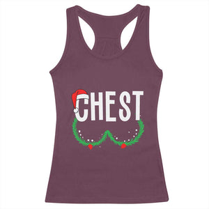 Christmas Matching Couple Racerback Tank Top Chestnuts Funny Xmas Chest TS02 Maroon Print Your Wear