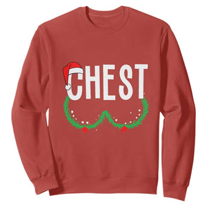 Christmas Matching Couple Sweatshirt Chestnuts Funny Xmas Chest TS02 Red Print Your Wear