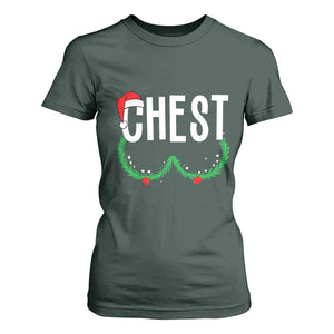 Christmas Matching Couple T Shirt For Women Chestnuts Funny Xmas Chest TS02 Dark Forest Green Print Your Wear