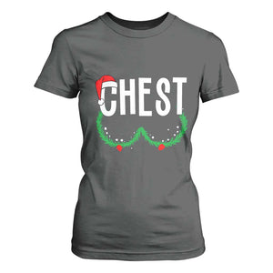 Christmas Matching Couple T Shirt For Women Chestnuts Funny Xmas Chest TS02 Dark Heather Print Your Wear