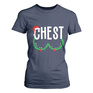 Christmas Matching Couple T Shirt For Women Chestnuts Funny Xmas Chest TS02 Navy Print Your Wear