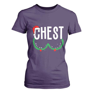 Christmas Matching Couple T Shirt For Women Chestnuts Funny Xmas Chest TS02 Purple Print Your Wear