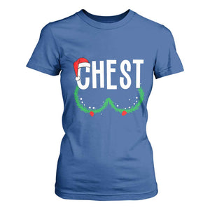 Christmas Matching Couple T Shirt For Women Chestnuts Funny Xmas Chest TS02 Royal Blue Print Your Wear