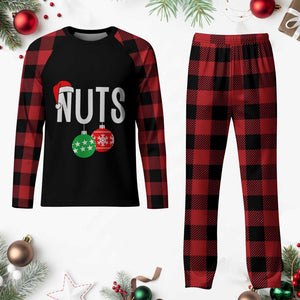 Christmas Matching Couple Plaid Pajama Set Chestnuts Funny Xmas Nuts TS02 Buffalo Plaid Print Your Wear