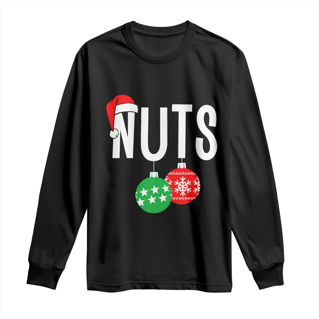 Christmas Matching Couple Long Sleeve Shirt Chestnuts Funny Xmas Nuts TS02 Black Print Your Wear