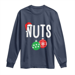 Christmas Matching Couple Long Sleeve Shirt Chestnuts Funny Xmas Nuts TS02 Navy Print Your Wear