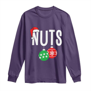 Christmas Matching Couple Long Sleeve Shirt Chestnuts Funny Xmas Nuts TS02 Purple Print Your Wear